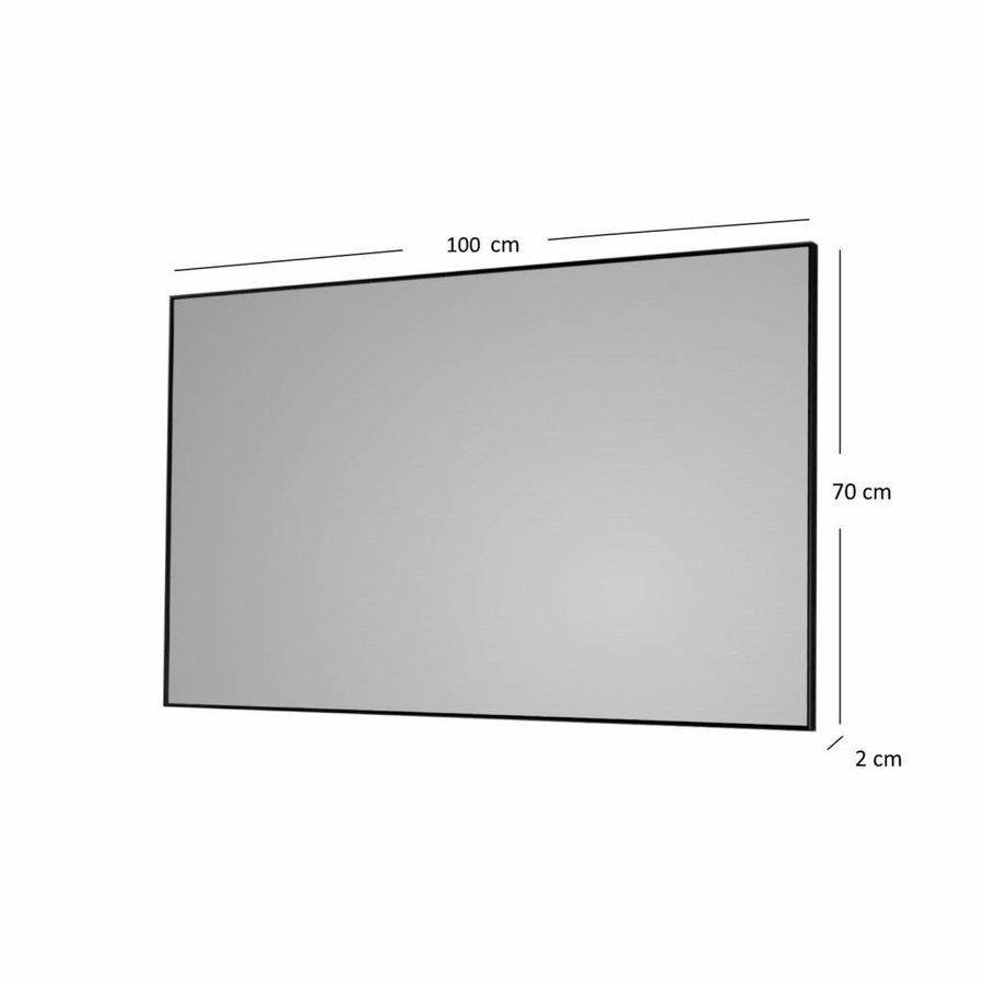 Badkamerspiegel Sanicare Q-Mirrors 100x70x2cm Zwart