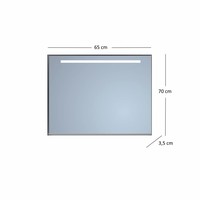 Badkamerspiegel Sanicare Q-Mirrors Ambiance en ‘Cold White’ LED-verlichting 70x65x3,5 Zwarte Omlijsting