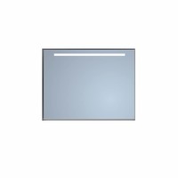 Badkamerspiegel Sanicare Q-Mirrors Ambiance en ‘Cold White’ LED-verlichting 70x90x3,5 Zwarte Omlijsting