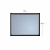 Badkamerspiegel Sanicare Q-Mirrors Ambiance ‘Cool White’ LED-verlichting Handsensor Schakelaar 70x65x3,5 cm Zwarte Omlijsting