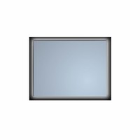 Badkamerspiegel Sanicare Q-Mirrors Ambiance ‘Cool White’ LED-verlichting Handsensor Schakelaar 70x85x3,5 cm Zwarte Omlijsting