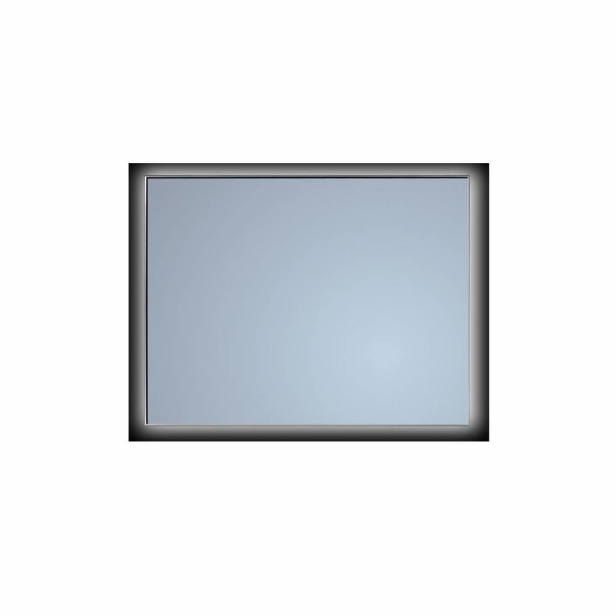 Badkamerspiegel Sanicare Q-Mirrors Ambiance ‘Warm White’ LED-verlichting Handsensor Schakelaar 70x75x3,5 cm Zwarte Omlijsting