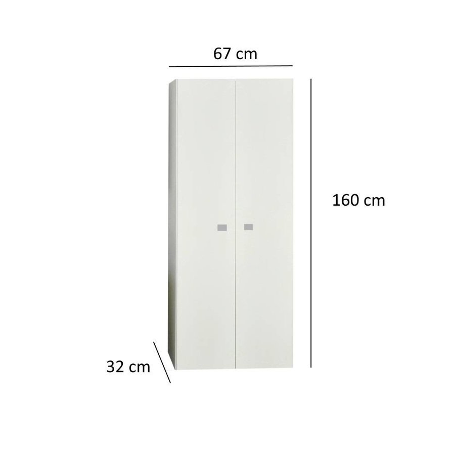 Kolomkast Sanicare Q5 2 Soft-Close Deuren 160 cm Hoogglans Wit