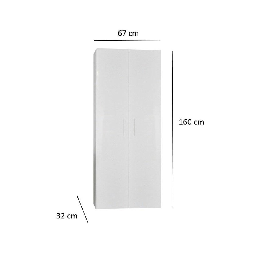 Kolomkast Sanicare Q15 2-Deurs Soft-Closing 160x67x32 cm Antraciet