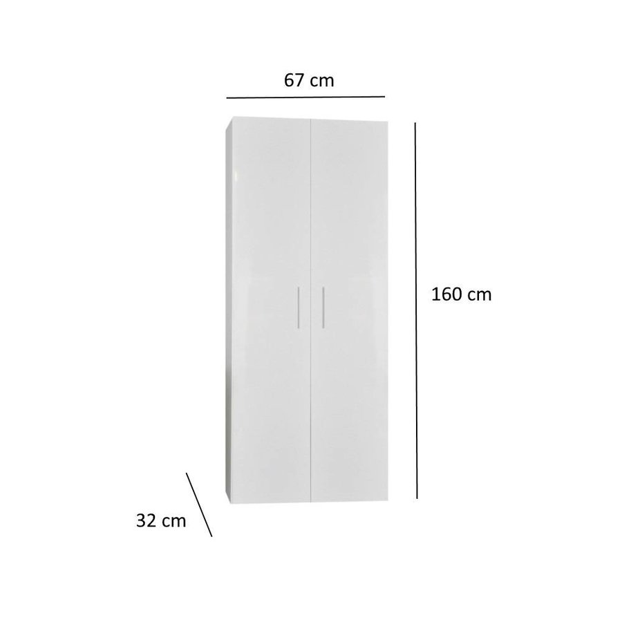 Kolomkast Sanicare Q15 2-Deurs Soft-Closing 160x67x32 cm Schots-Eiken