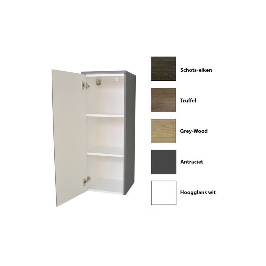 Kolomkast Sanicare Q15 1 Soft-Closing Deur 90x33,5x32 cm Grey-Wood