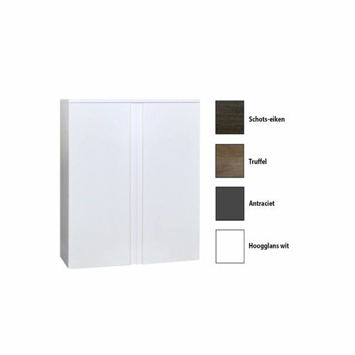 Kolomkast Sanicare Q7 2-Deurs Soft-Closing Greeploos 90x67x32 cm Truffel 