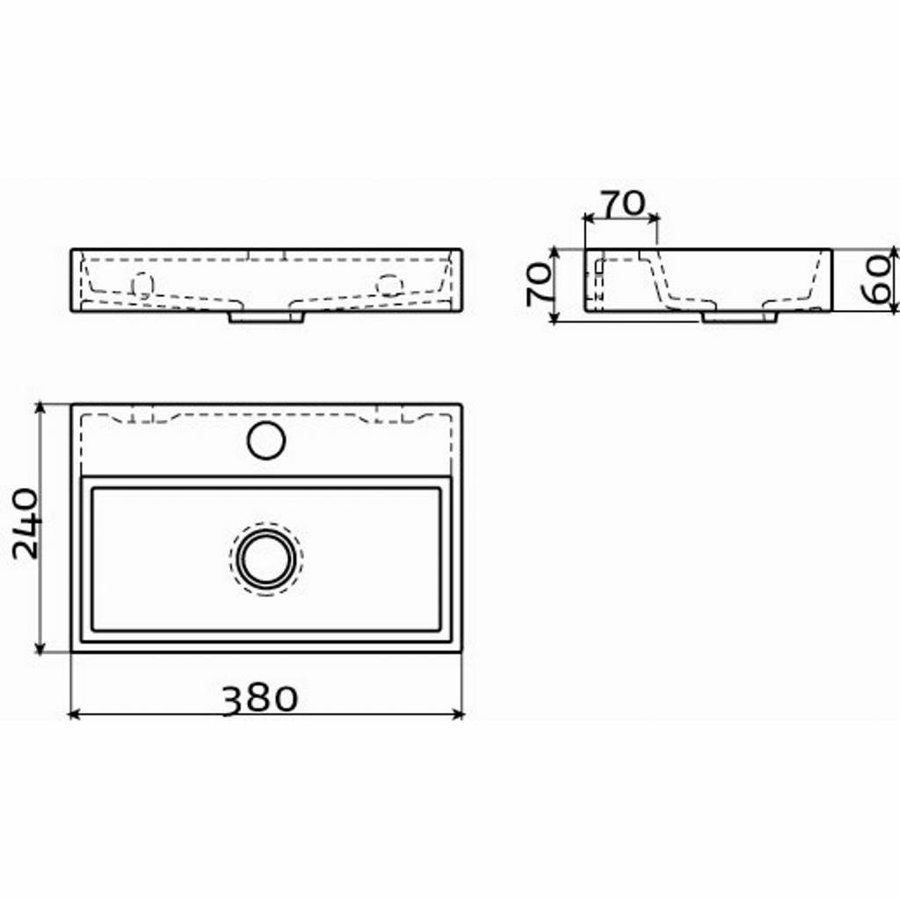 Fontein Clou Mini Wash Me 38x24x6cm Keramiek Glans Wit (Met Kraangat)