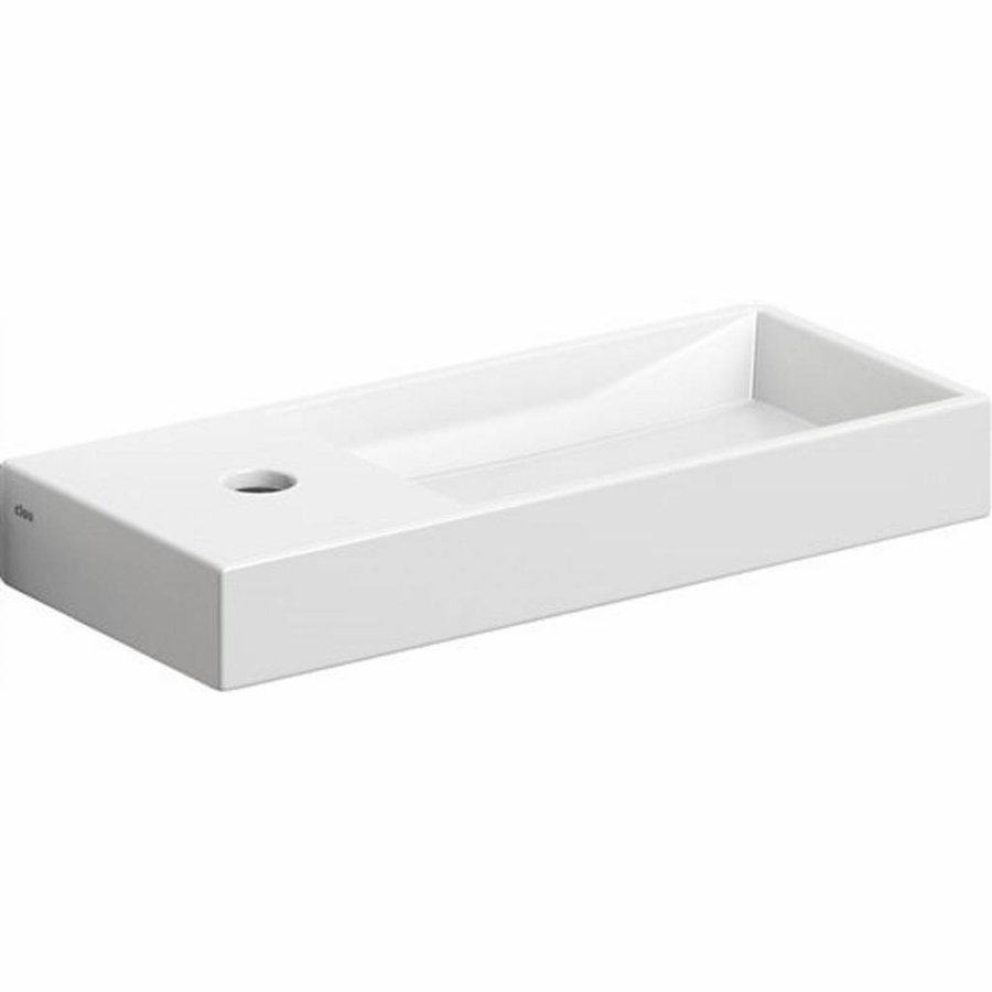 Fontein Clou Mini Wash Me 45x19x6cm Keramiek Glans Wit (Met Kraangat Links)