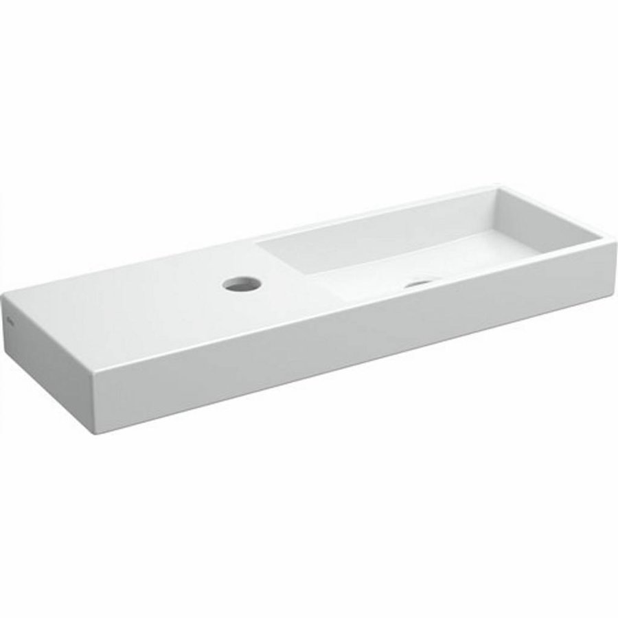 Fontein Clou Mini Wash Me 56x19x6cm Keramiek Glans Wit (Met Kraangat Links)