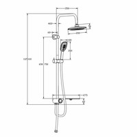 Stortdouche Aquastar Douchesysteem met Zijdelingse Planchet met Push-Button Omsteller Chroom & Antraciet