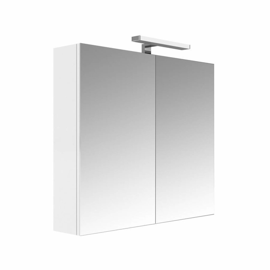 Spiegelkast Allibert Juno LED Verlichting 80x75.2x16cm Softclose Deuren Glans Wit