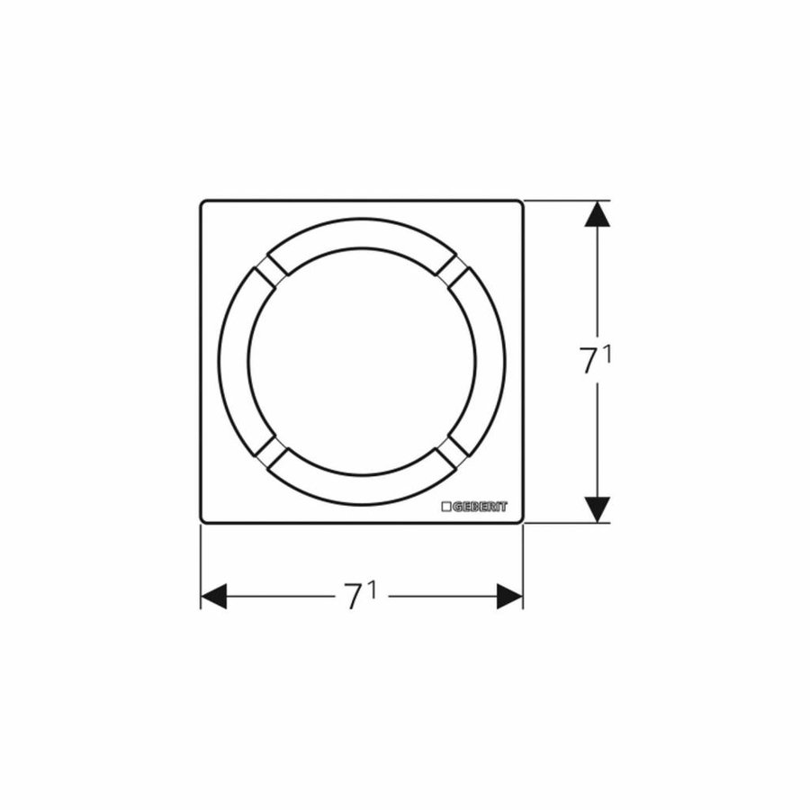 Putrooster Geberit Design voor Vloerput Douche Rond 8x8cm RVS