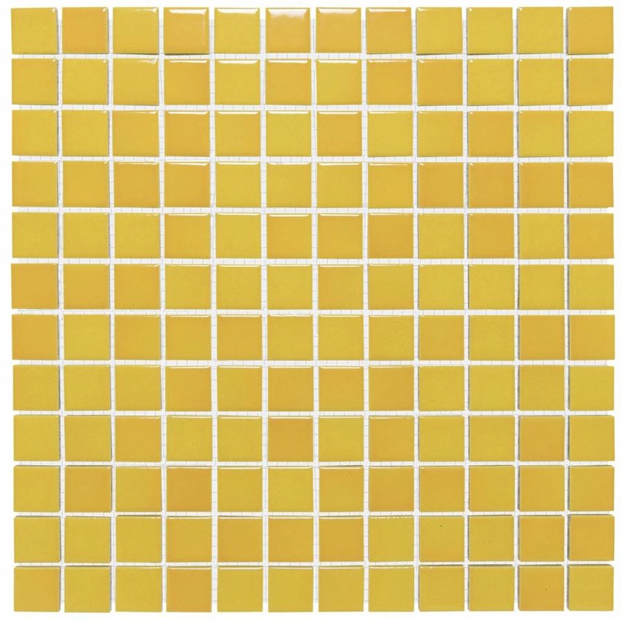 Mozaïek Barcelona 30x30cm Geglazuurd Porselein Glanzend Geel Gevlamd (Prijs Per m2)