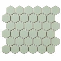 Mozaïek Barcelona 28.1x32.5 cm Geglazuurd Porselein Hexagon Glanzend Licht Groen Met Rand (Prijs per m2)