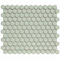 Mozaïek Barcelona 26x30 cm Geglazuurd Porselein Hexagon Glanzend Licht Groen (Prijs Per m2)