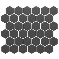 Mozaïek Barcelona 28.1x32.5 cm Geglazuurd Porselein Hexagon Mat Donker Grijs (Prijs Per m2)