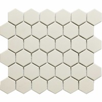 Mozaïek London 28.1x32.5 cm Onverglaasd Porselein Hexagon, Mat Antislip En Wit (Prijs Per m2)