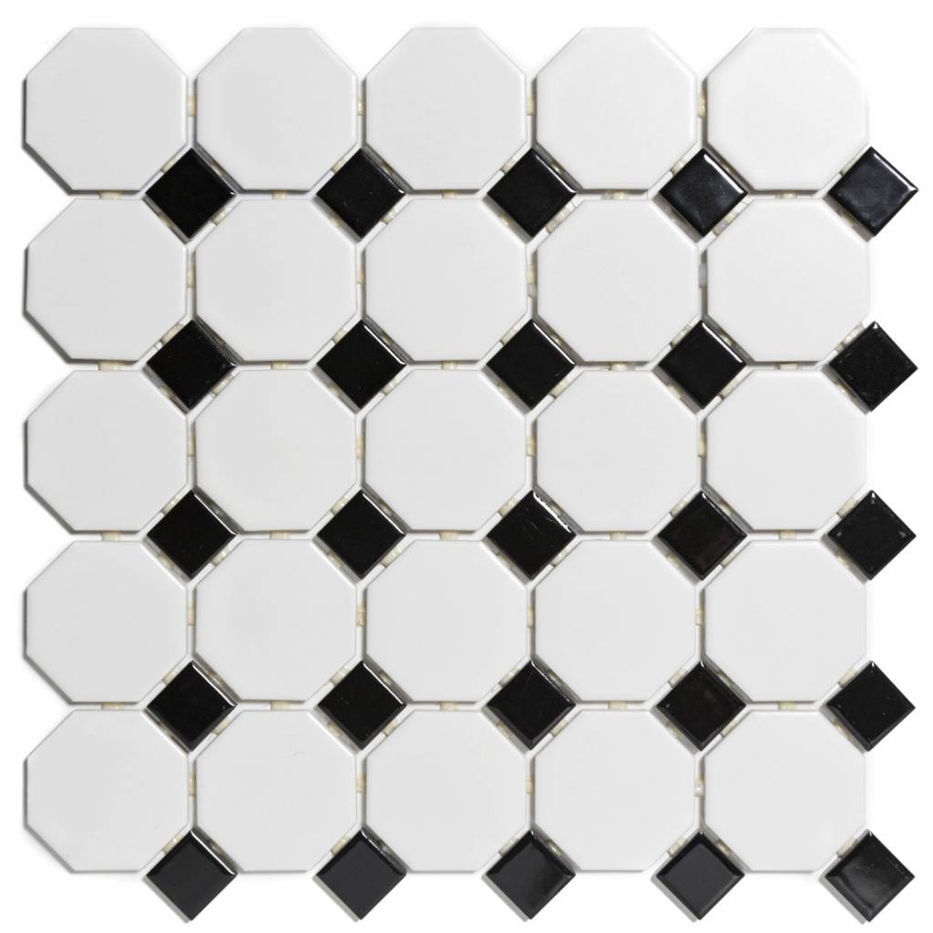 Mozaiektegel The Mosaic Factory Paris Octagon 56X56 En 23X23 Mm Porselein Witzwart the mosaic factory kopen in de aanbieding Mozaiektegel The Mosaic Factory Paris Octagon 56X56 En 23X23 Mm Porselein Witzwart the mosaic factory kopen in de aanbieding