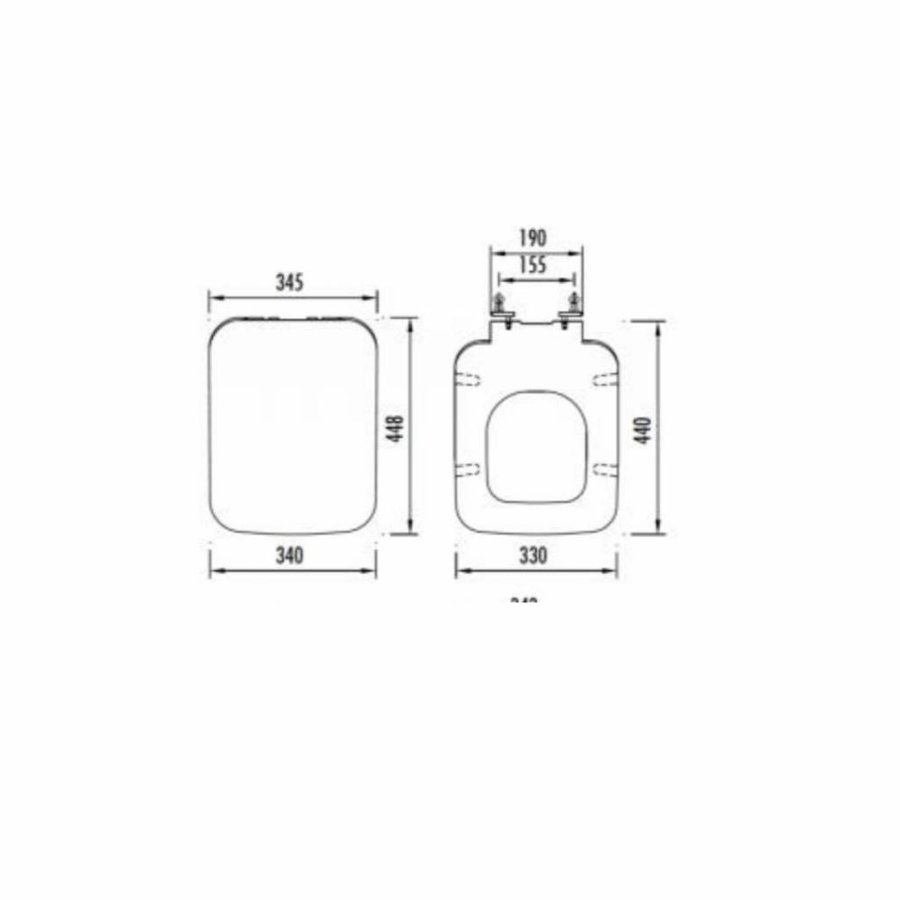 Closetzitting Creavit Design Square QuickRelease & Softclose Wit