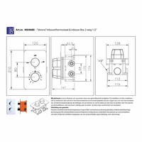 Douchekraan Best Design Verona Thermostatisch + Inbouwdeel 2-Weg 1/2" Mat Zwart