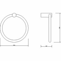 AQS Handdoekring Mia Rond Mat Zwart