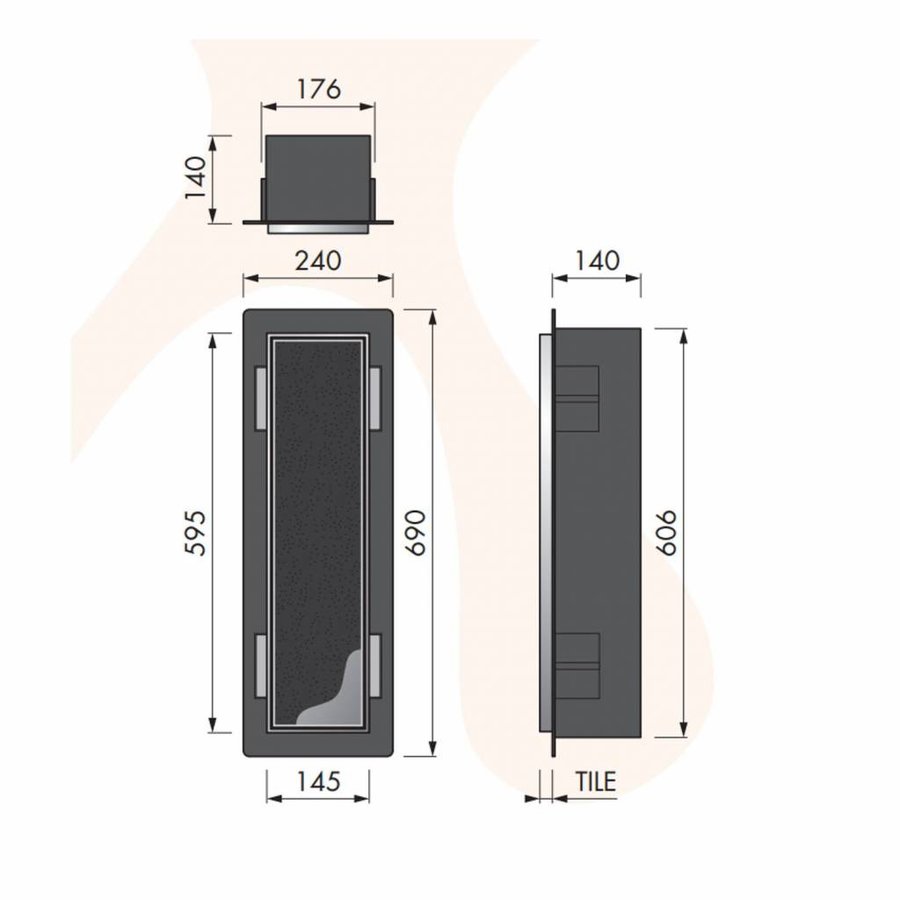 LoooX Closed Inbouw Toiletborstel Garnituur Betegelbaar 14.5x61x14 cm Wit CL8