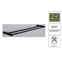 AQS Handdoekrek Mia Dubbel 60cm Mat Zwart