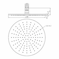 AQS Hoofddouche Luxe Rond 40x40 cm Mat Zwart