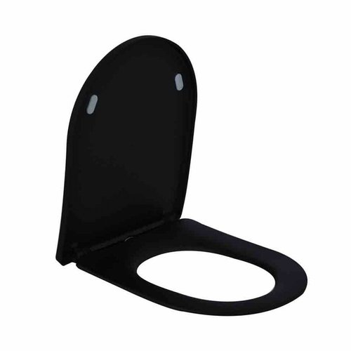 AQS Toiletzitting Vera Shade Fit Met Deksel Met Soft Close Mat Zwart 