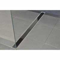 AQS Glasrooster Tbv RVS Douchegoot 60x7 cm Zwart