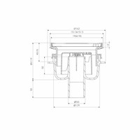 Doucheput Aquaberg ABS Vloerput Opzetstuk Bezand RVS Rooster Onderuitlaat 50mm Verstelbaar 146x146mm PPC Reukafsluiter Reukslot 50mm