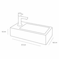 Fonteinset Differnz Helios Links 37.5x18.5x9.5 cm Keramiek Wit (inclusief kraan sifon en afvoer)