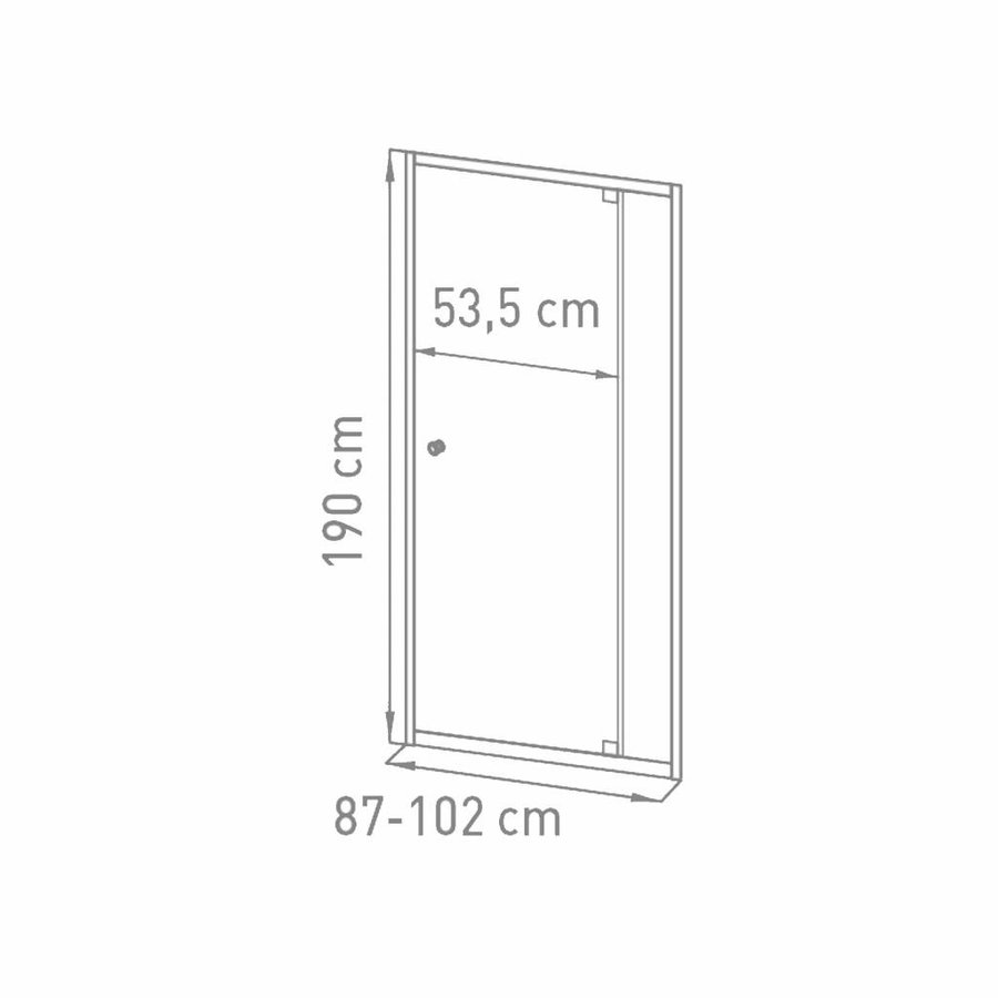 Nisdeur VM Go Gordon 87-102x190cm Verstelbaar 6mm Gematteerd Chroom