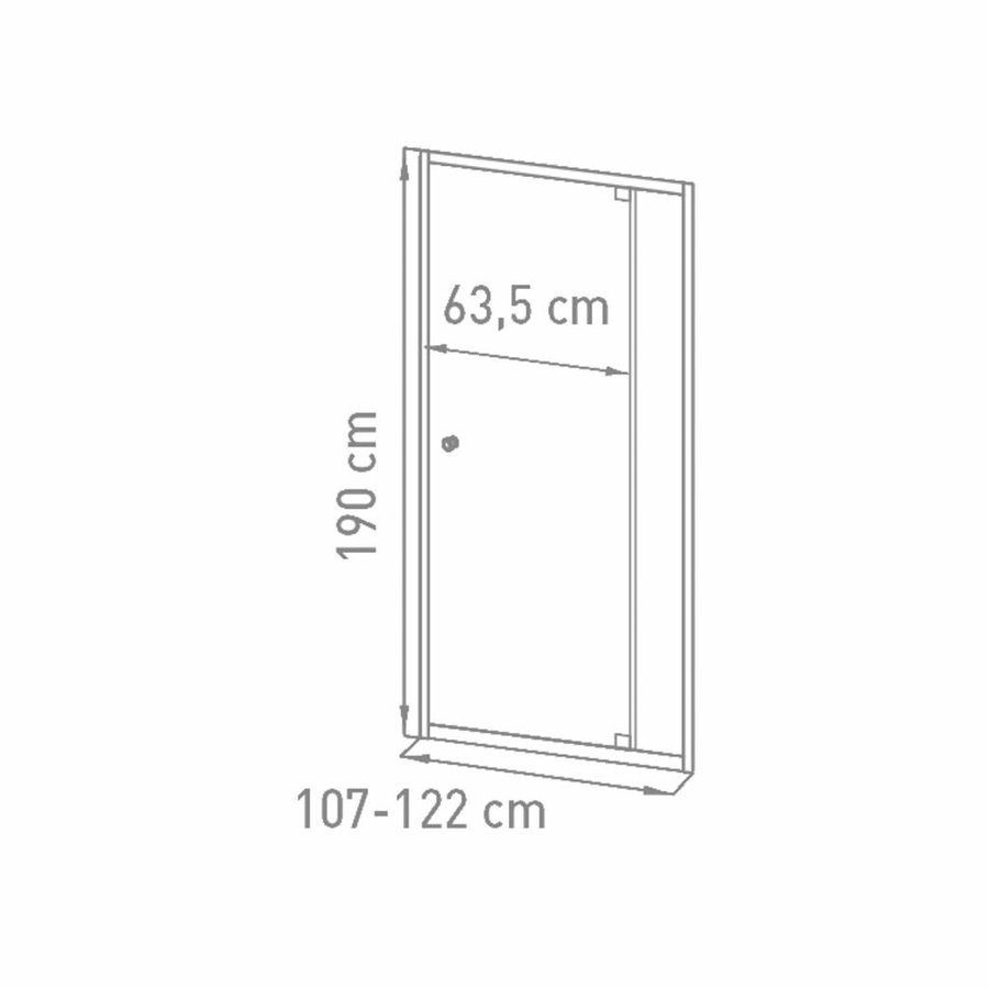 Nisdeur VM Go Gordon 107-122x190cm Verstelbaar 6mm Gematteerd Chroom