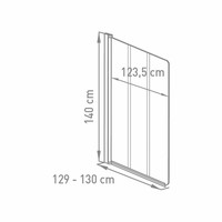 Badwand VM Go Malia 3-delig 130x140cm Scharnierend Chroom Profiel 5mm Veiligheidsglas