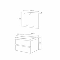 NIET MEER LEVERBAAR Badkamermeubelset Go By Van Marcke Roxanne 80cm Met Spiegel Hoogglans Wit