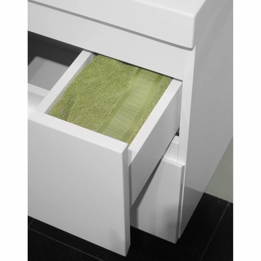 NIET MEER LEVERBAAR Badkamermeubelset Go By Van Marcke Roxanne 80cm Met Spiegel Hoogglans Wit