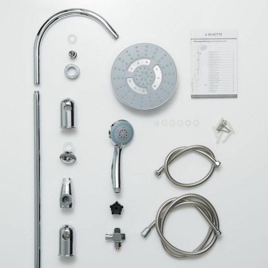 Regendouche Opbouwset Schütte Galaxis LED-Verlichting Drie Kleuren Stortdouche Chroom