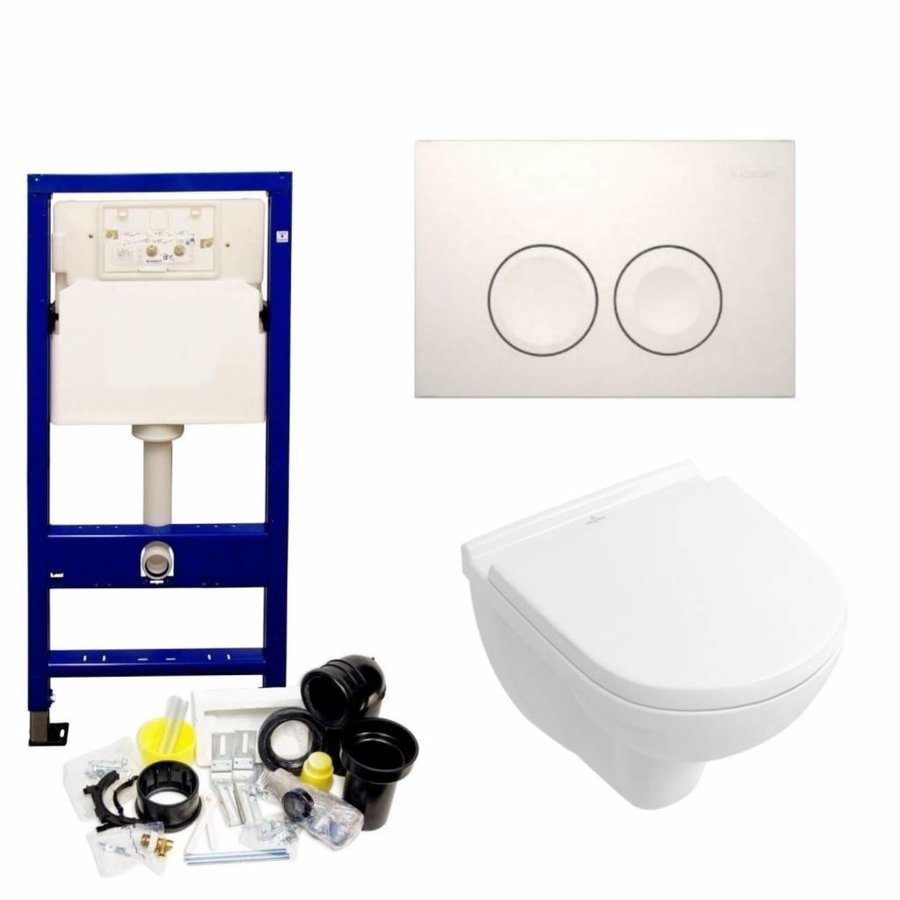 UP100 Toiletset 53 Villeroy & Boch O.Novo Compact Met Bril En Drukplaat