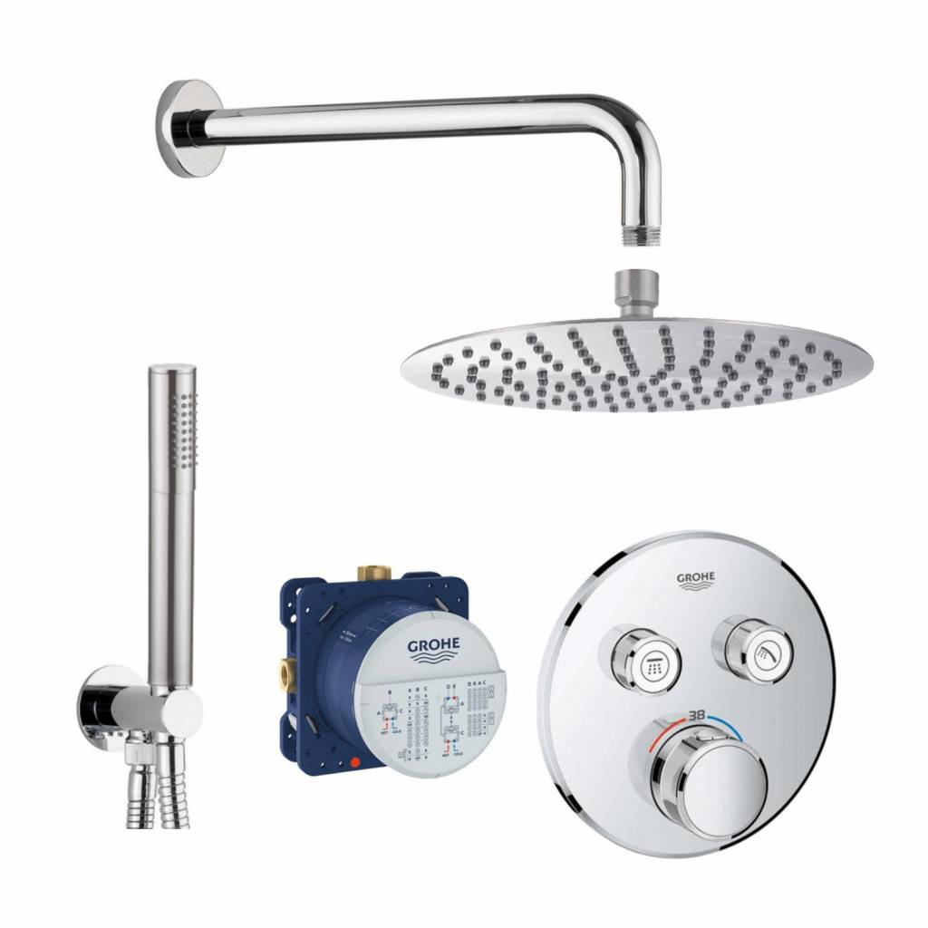 Grohe -Wiesbaden SmartControl Inbouw Doucheset Rond Met Hoofddouche 20 cm en Handdouche Compleet