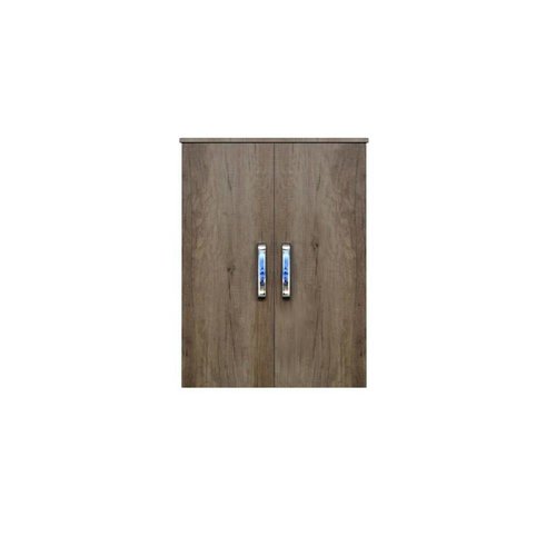 Kolomkast Dubbel Q9/Q10/Q11 Sanicare Soft-Closing Deuren Chromen Greep 90x67x32 cm Grey-Wood 