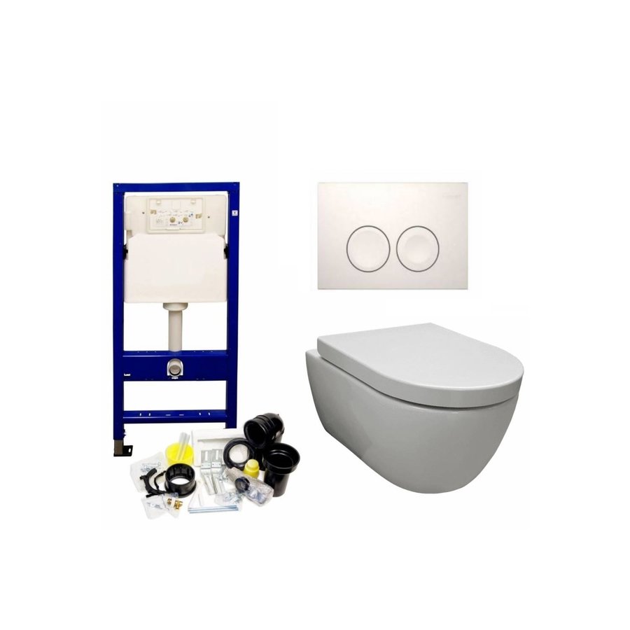 Up100 Toiletset 08 Aqua Royal Easyflush Rimfree 48Cm Compact Met Delta Drukplaat