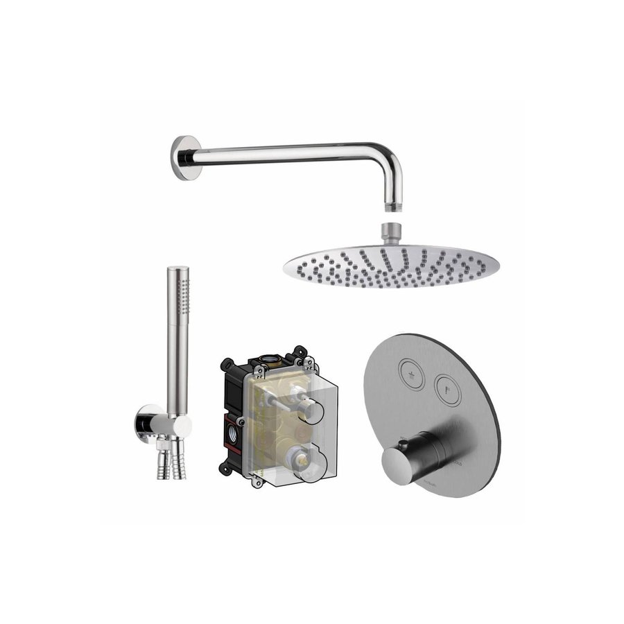 Hotbath Cobber Inbouw Doucheset Rond Met Hoofddouche 20cm En Handdouche Compleet Chroom