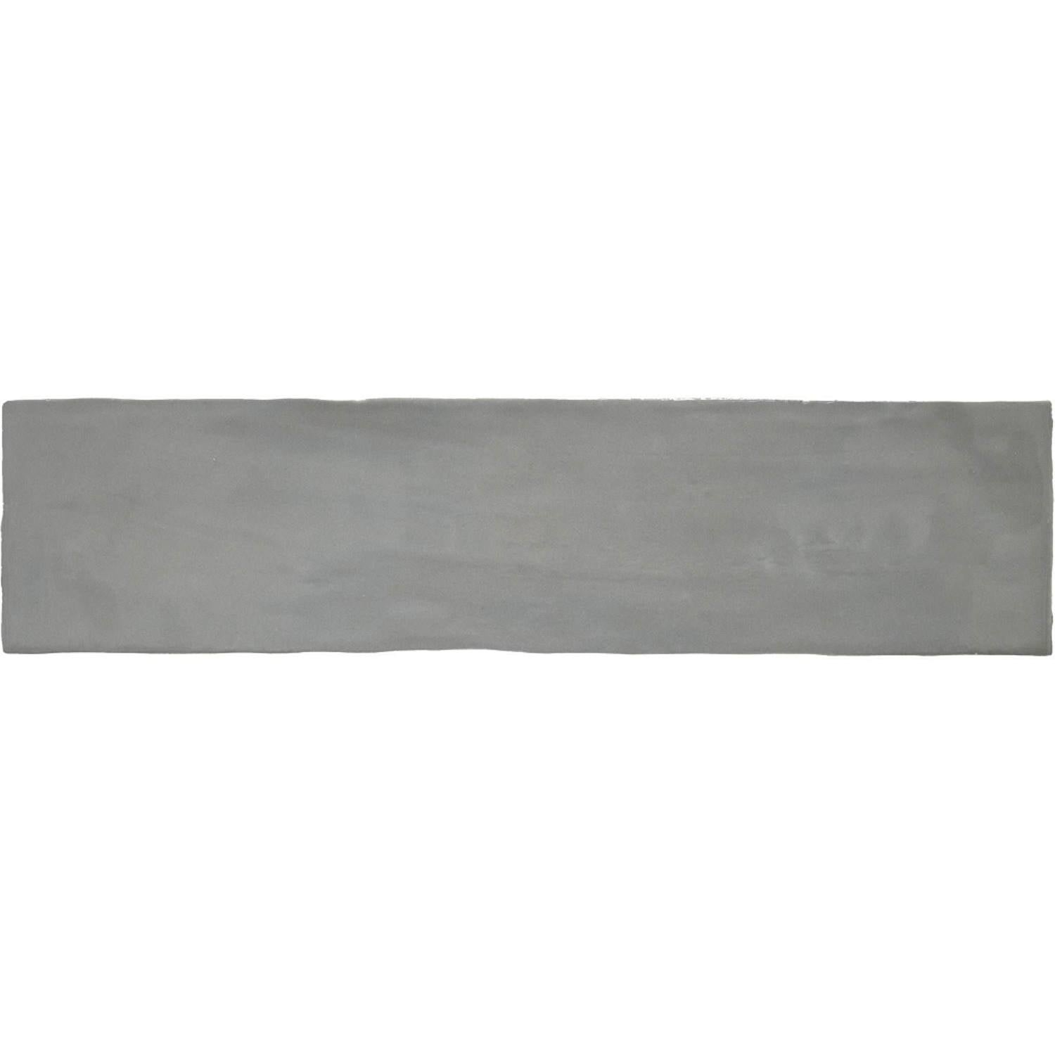 Wandtegel Colonial Grey Glans 7.5x30 cm Glans Grijs Jabo