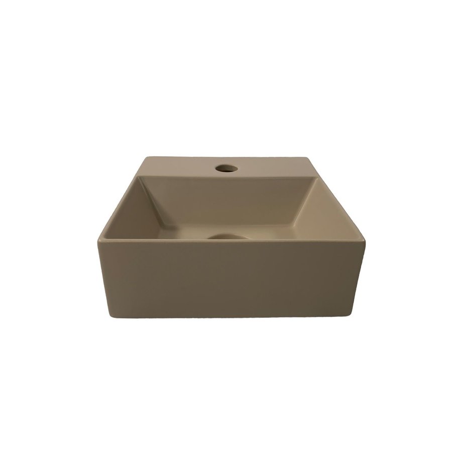 Fontein Salenzi Spy 30x30 cm Mat Taupe (inclusief bijpassende clickwaste)