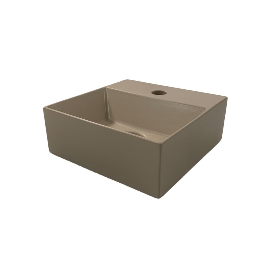 Fontein Salenzi Spy 30x30 cm Mat Taupe (inclusief bijpassende clickwaste)