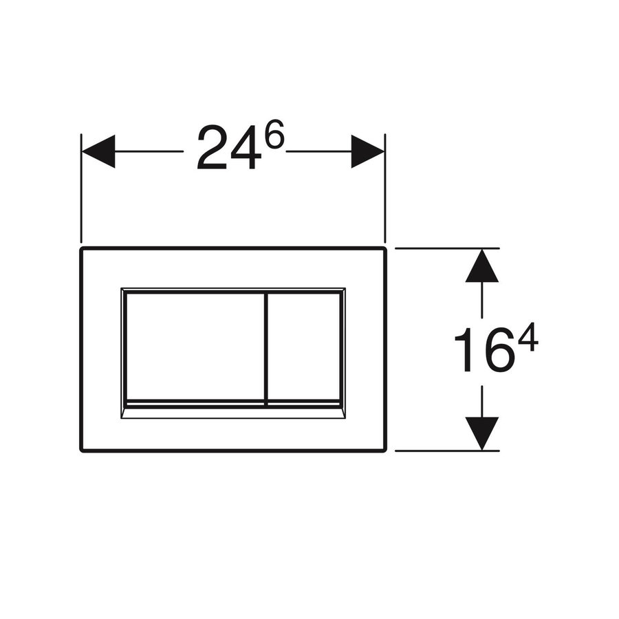 Drukplaat Geberit Sigma 20 Square DF Mat Zwart