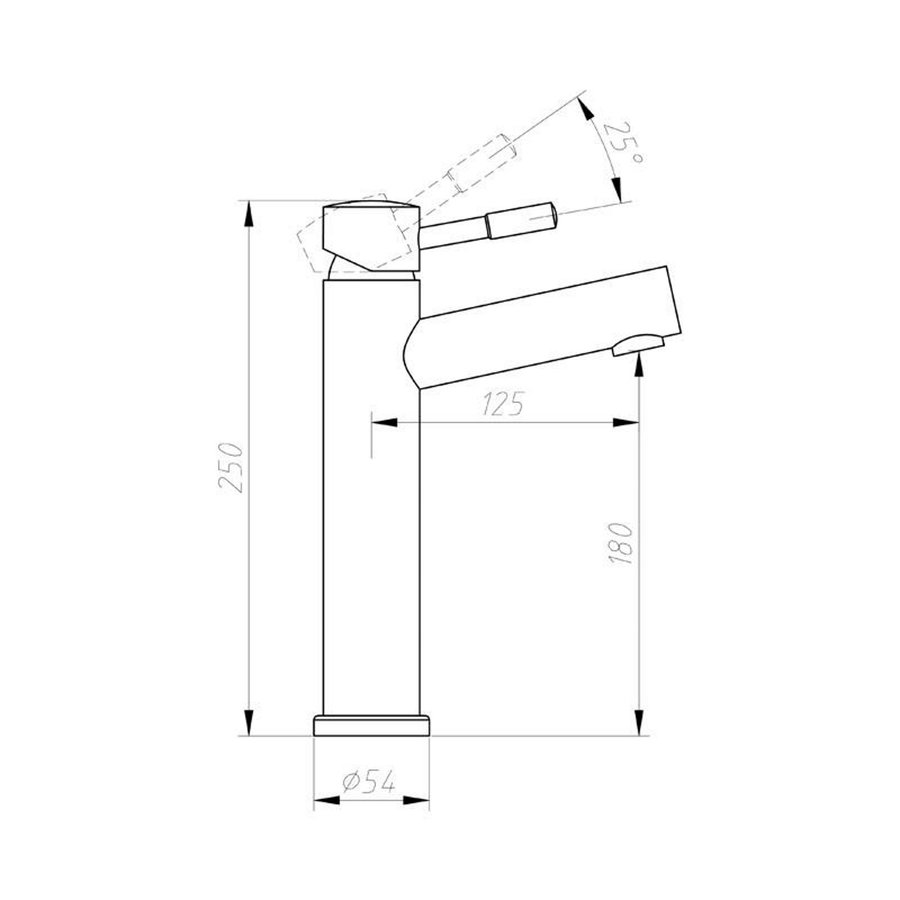 Wastafelmengkraan Sanilux Rond 25 cm RVS