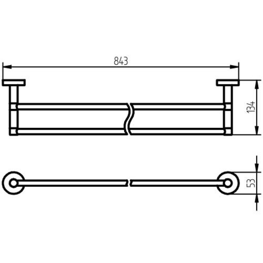 Dubbele Handdoekhouder Haceka Kosmos 80 cm Chroom